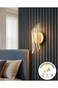 Luxury Sarmal Gold Sarı Kaplama 3 Renk Ledli Pilli Değildir Elektrikli Duvar Apliği Otel Ev Ofis Dekoratif 